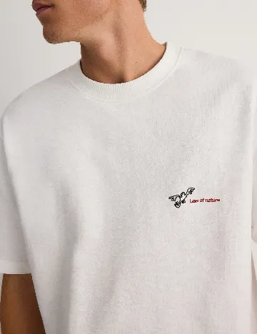 Tricou Oversize Reserved, ecru Alb