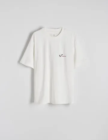 Tricou Oversize Reserved, ecru Alb