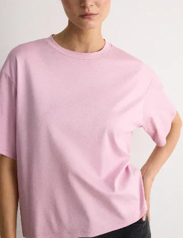 Tricou Oversize Reserved, roz Roz