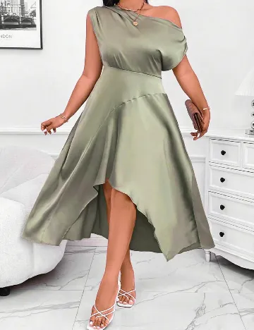 Rochie medie SHEIN CURVE, verde Verde