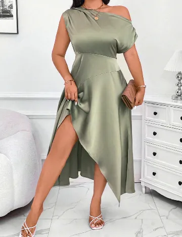Rochie medie SHEIN CURVE, verde Verde