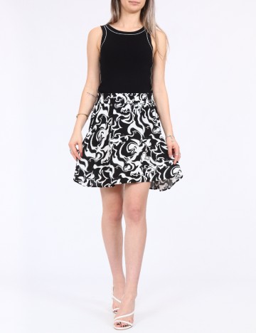 Fusta Vero Moda, alb/negru
