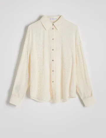 Camasa Oversize Reserved, crem