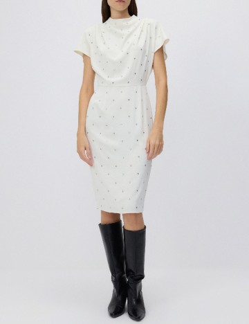 Rochie medie Reserved, ecru