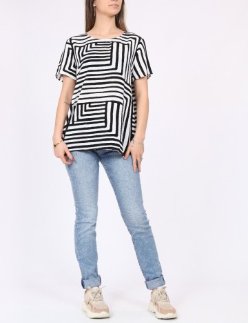 Bluza Vero Moda, alb/negru