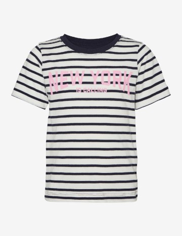 Tricou Vero Moda Kids, alb/albastru