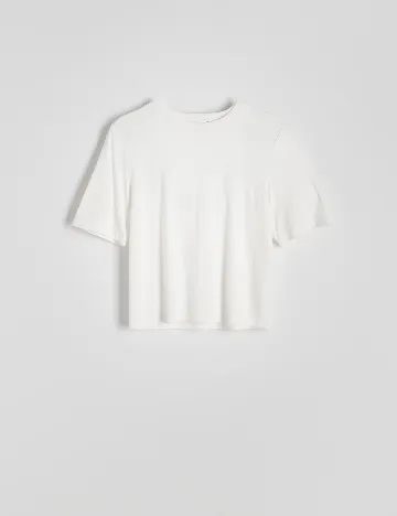 Tricou Reserved, alb Alb