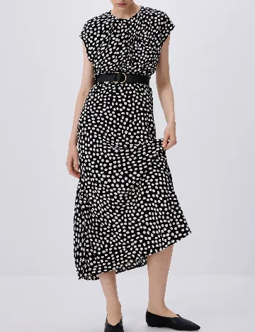Rochie medie Reserved, alb/negru Negru