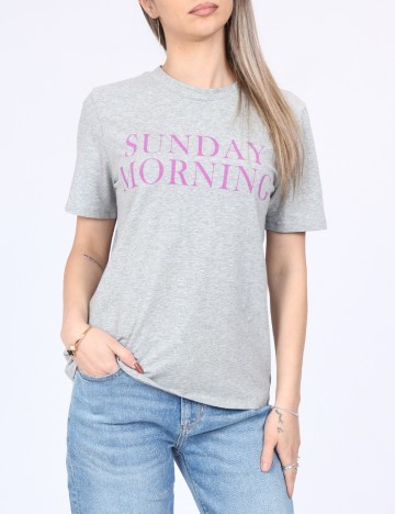 Tricou Pieces, gri