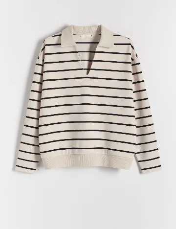 Bluza Reserved, bej/negru