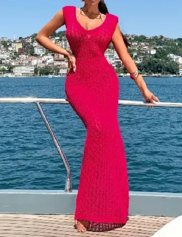 Rochie de plaja SHEIN, roz