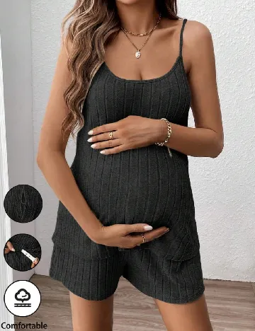 Compleu SHEIN Maternity, gri petrol Gri