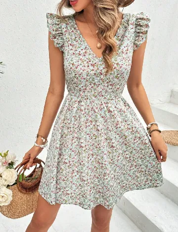 Rochie scurta SHEIN, floral print