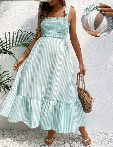 Rochie lunga SHEIN Maternity, verde