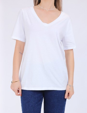 Tricou Pieces, alb