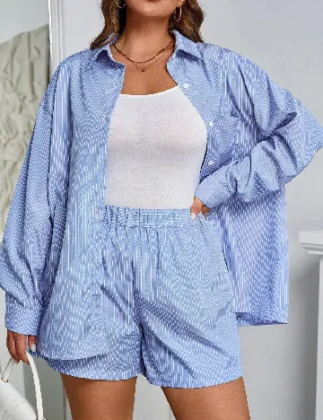 Compleu SHEIN CURVE, albastru Albastru