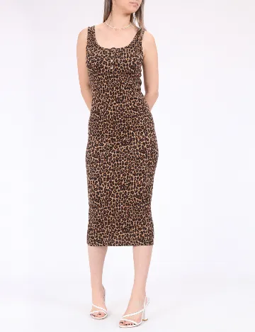 Rochie medie Pieces, animal print