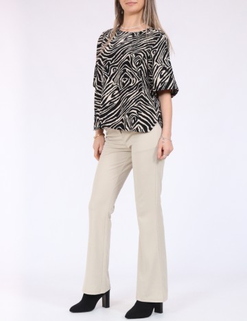 Bluza Pieces, negru/crem