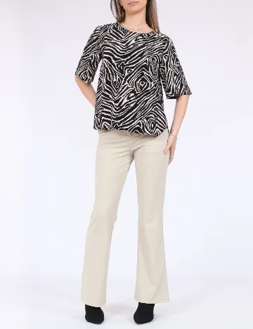 Bluza Pieces, negru/crem