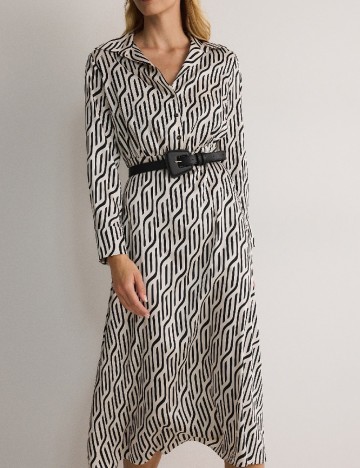 Rochie medie Reserved, alb/negru