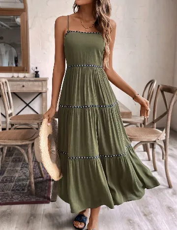Rochie lunga SHEIN, verde Verde