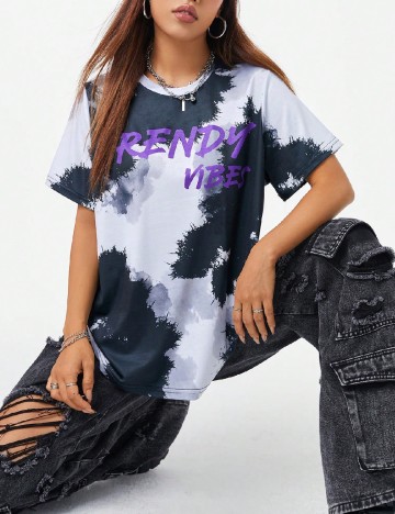 Tricou SHEIN, alb/negru