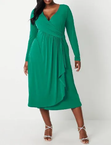 Rochie medie Coast Plus Size, verde