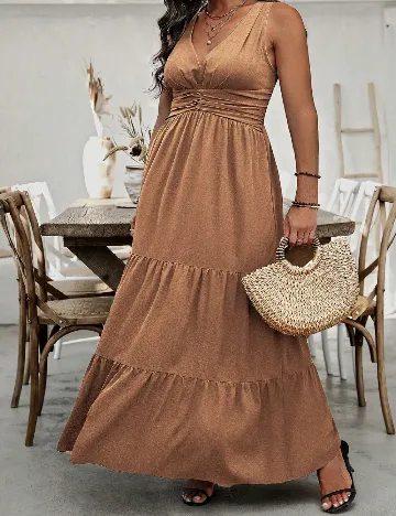 Rochie lunga SHEIN CURVE, maro Maro