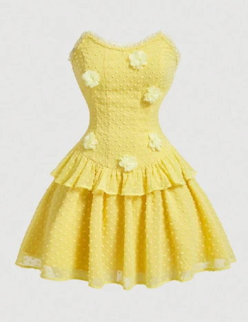 Rochie scurta SHEIN, galben Galben