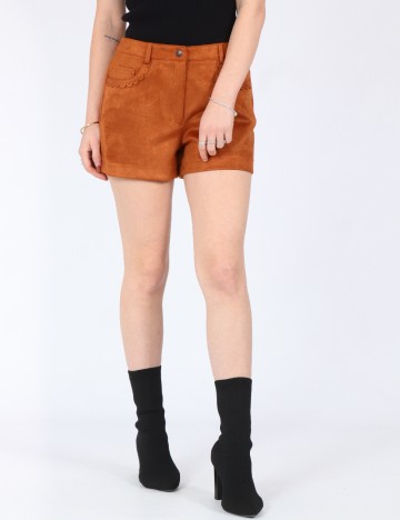 Pantaloni scurti Only, caramiziu