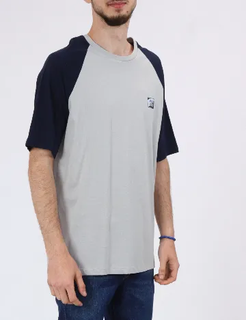 Tricou Jack&Jones, gri/bleumarin