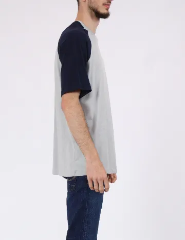 Tricou Jack&Jones, gri/bleumarin