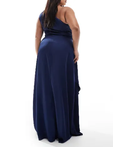 Rochie lunga TFNC London Plus Size, albastru