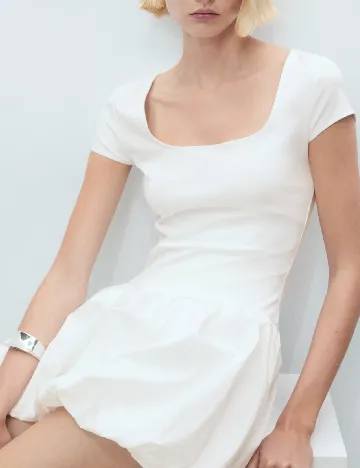 Rochie scurta Mango, alb