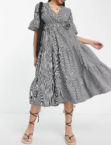 Rochie medie Influence, alb/negru Negru