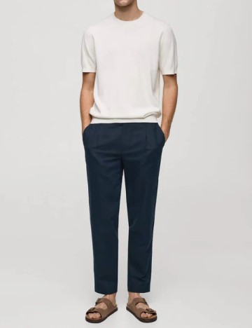 Pantaloni Mango, albastru