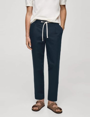 Pantaloni Mango, albastru