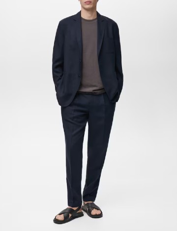 Pantaloni Mango, albastru