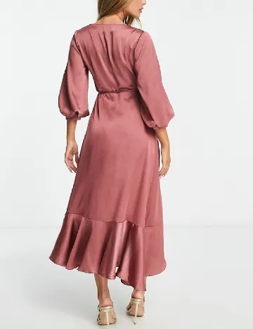 Rochie medie Liquorish, roz pudra inchis
