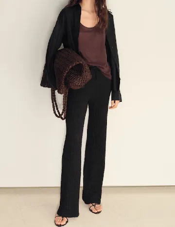 Pantaloni Mango, negru Negru