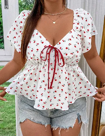 Bluza SHEIN CURVE, alb