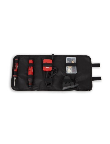 Set pistol de lipit si slefuitor FERM, rosu