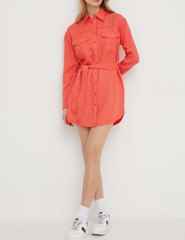 Rochie scurta Pepe Jeans, corai