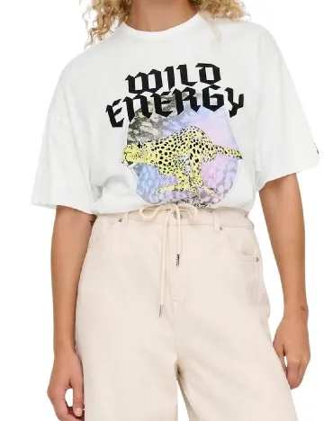 Tricou Only, alb Alb