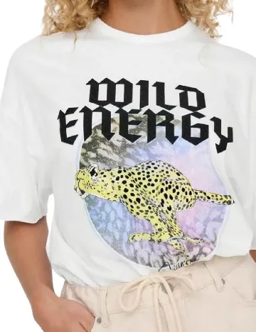 Tricou Only, alb Alb