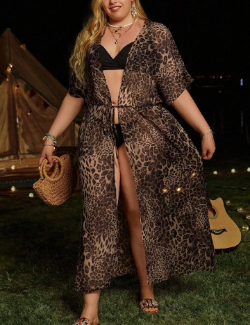 Kimono SHEIN CURVE, animal print