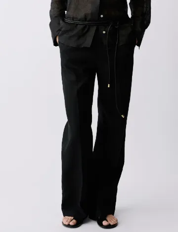 Pantaloni Mango, negru Negru
