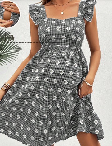 Rochie scurta SHEIN Maternity, gri