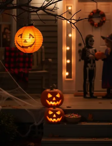 Felinar decorativ cu LED pentru Halloween, portocaliu Portocaliu