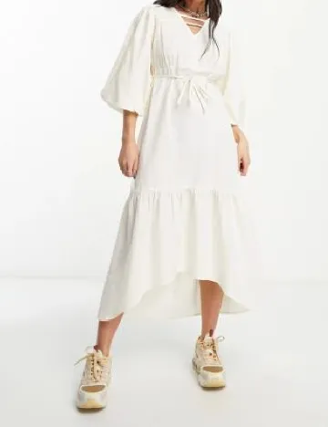Rochie medie Native Youth, crem Crem